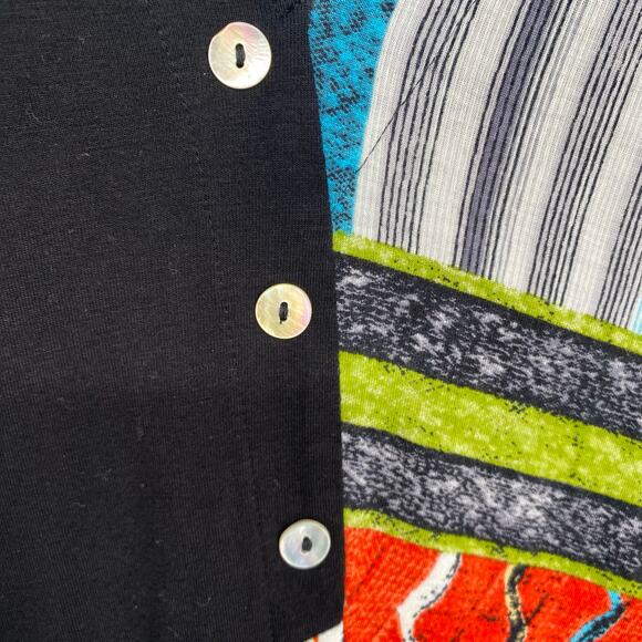 Parsley & Sage Tunic Top Medium Pattern Patchwork Lagenlook Artsy Bohemian - Picture 4 of 8